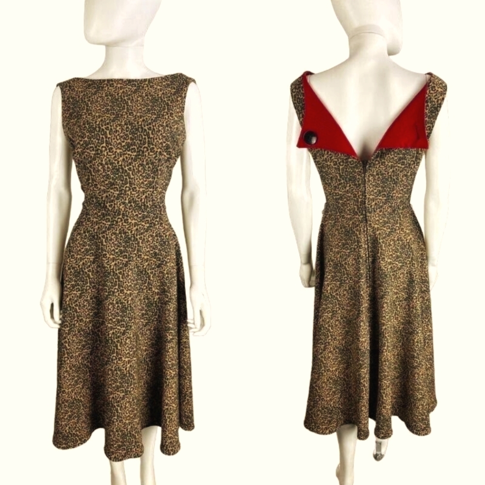 Bettie Page Tatyana Leopard Swing Dress